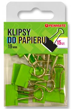 KLIPSY DO PAPIERU 19 MM ŻÓŁTOZIELONE PENMATE
