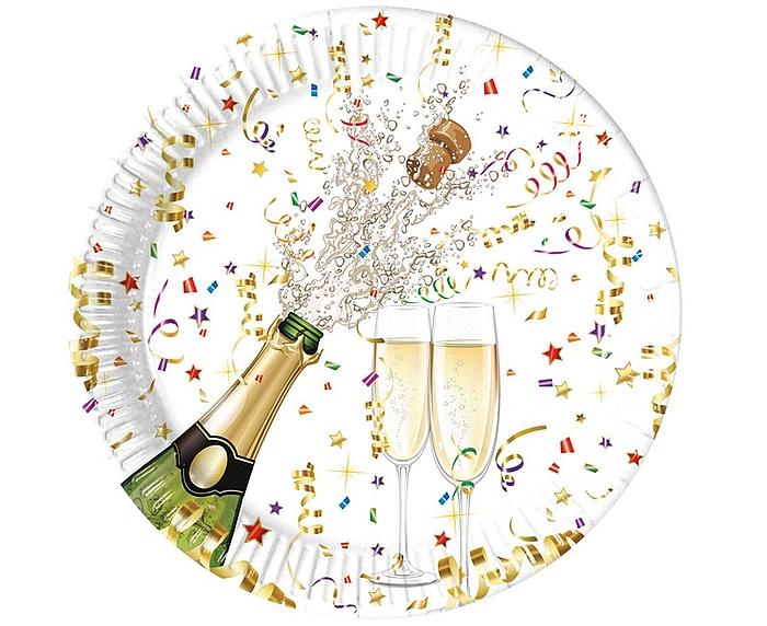 TALERZYKI PAPIEROWE SPARKLING CELEBRATION 23CM A8