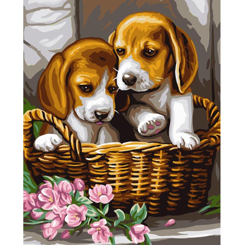 MALOWANIE PO NUMERACH PODOBRAZIE 40X50 CM NIKI4 PIESKI W KOSZYKU