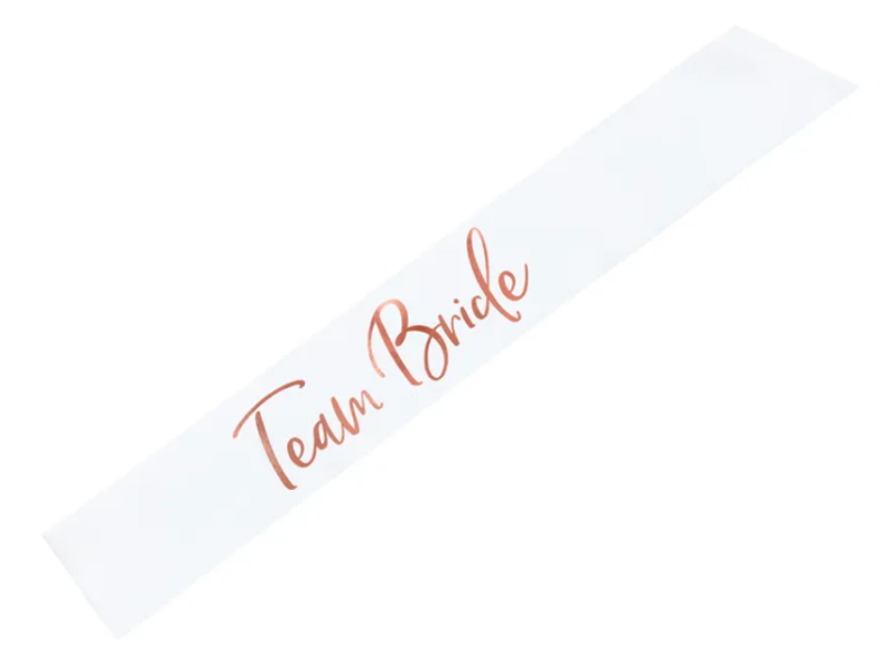 SZARFA SATYNOWA TEAM BRIDE 75CM BIAŁA