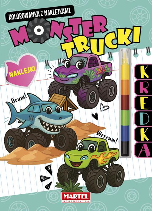 KSIĄŻECZKA MODUŁOWA KREDKA.MONSTER TRUCKI Z NAKLEJKAMI