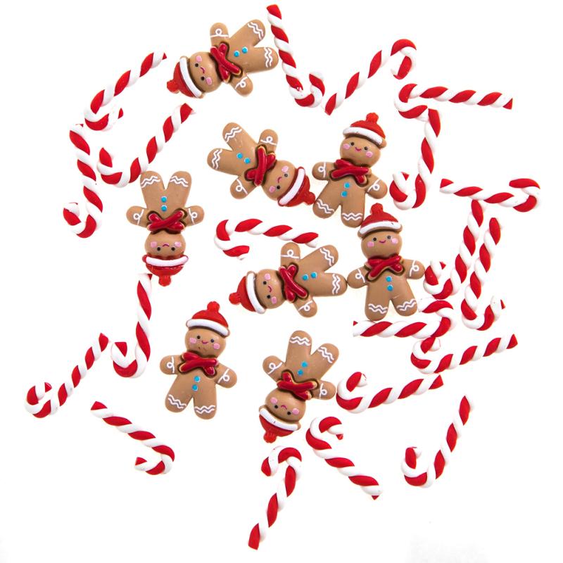OZDOBY 3D 28SZT GINGERBREAD & CANDY CANES #ŚWIĘTA