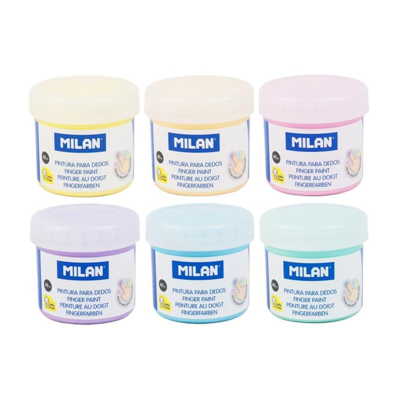 FARBY 6 DO MALOWANIA PALCAMI PASTELOWE MILAN