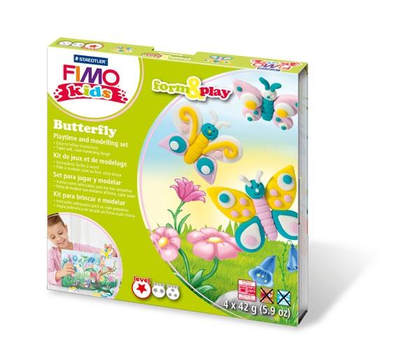 ZESTAW FIMO KIDS FORM&PLAY 4X42G MOTYLE