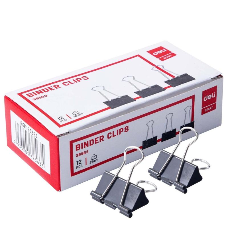 KLIPS DO AKT 32MM CZARNE OPAK. 12SZT DELI