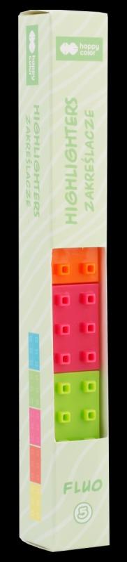 ZAKREŚLACZE BLOCKS 5 KOLORÓW FLUO GSS