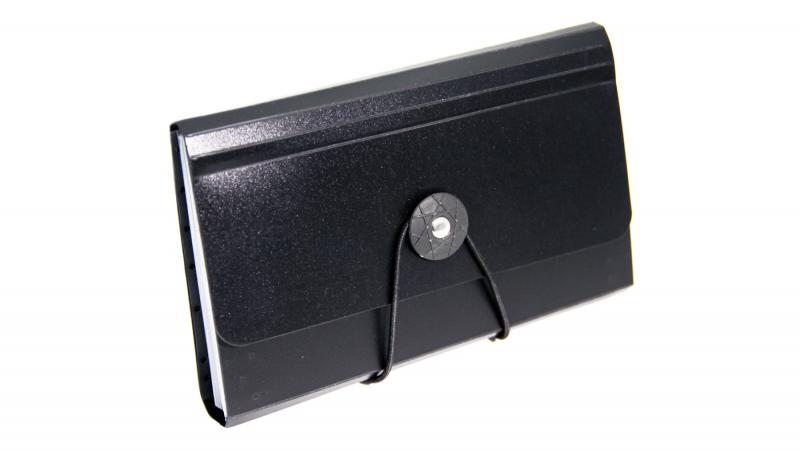 TECZKA HARMONIJKOWA 18X12 CM PP 13 PRZEGRÓDEK CZARNA