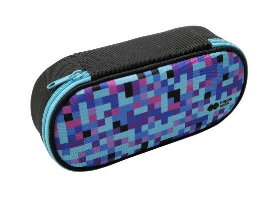 PIÓRNIK SASZETKA Z 1 ZAMKIEM I KLAPKĄ WEWNĘTRZNĄ, owalny, PIXI blue, Happy Color