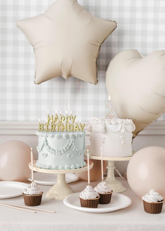 BALON FOLIOWY SERCE 45CM JASNY BEŻ