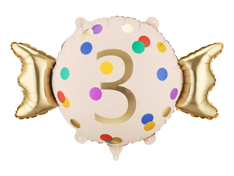 BALON FOLIOWY CUKIEREK 3 61X37CM MIX