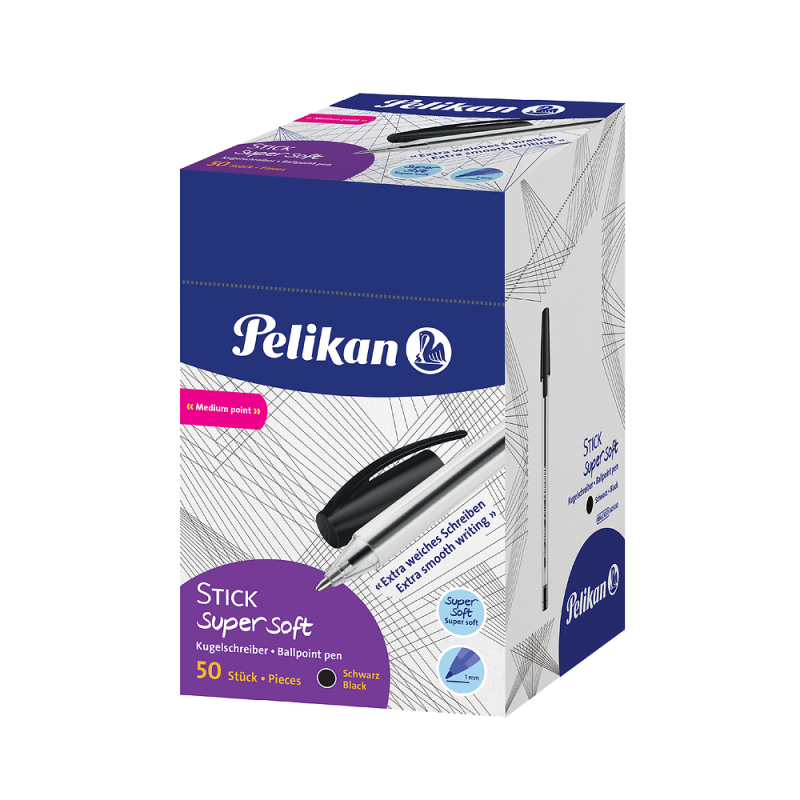 DŁUGOPIS PELIKAN STICK SUPER SOFT K86 CZARNY D50