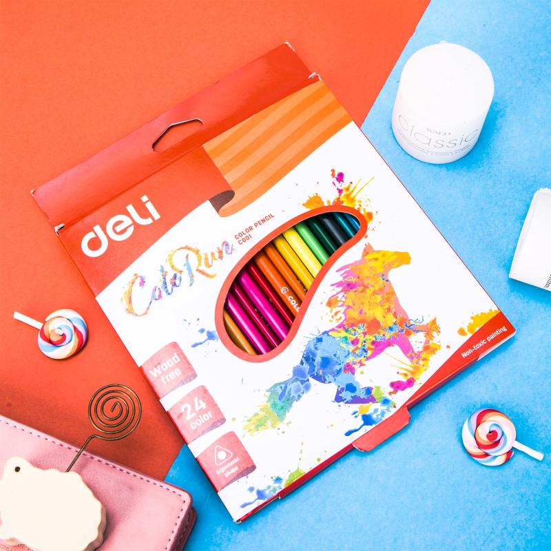 KREDKI 24 OŁÓWKOWE BEZDRZEWNE COLORUN DELI