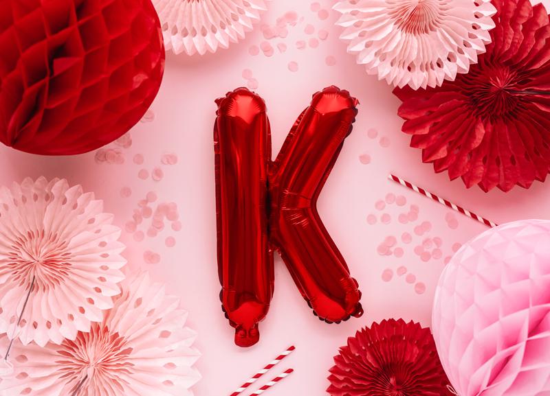 BALON FOLIOWY LITERA K 35CM CZERWONY