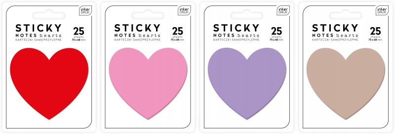 NOTES SAMOPRZYLEPNY 75X68 HEART WALENTYNKI