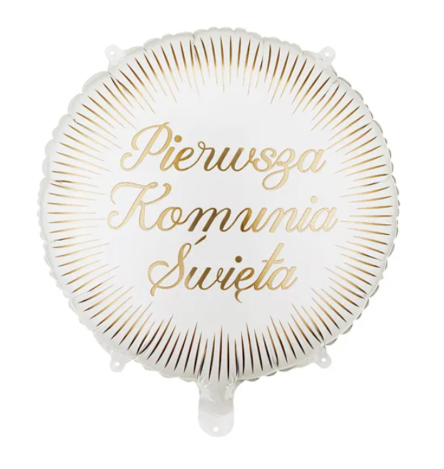 BALON FOLIOWY PASTYLKA PIERWSZA KOMUNIA ŚWIĘTA 35X35CM MIX