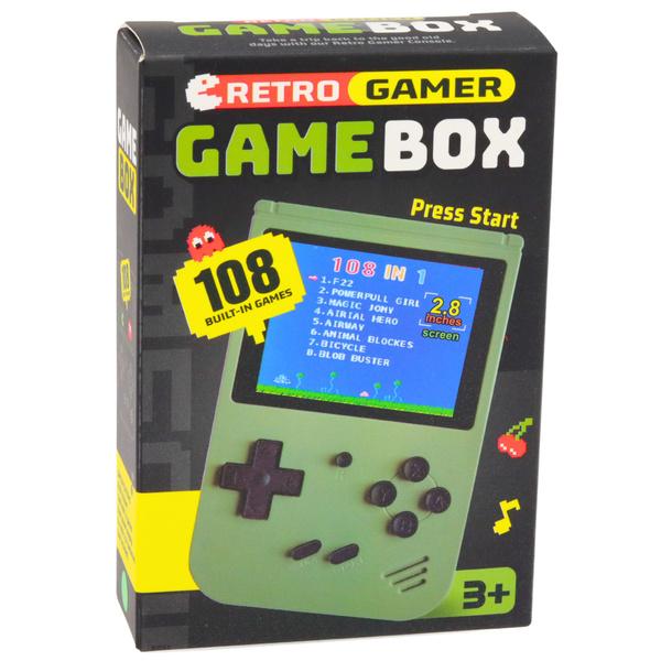 GRA ELEKTRYCZNA KONSOLA RETRO 108W1 EKRAN LCD ZIELONA