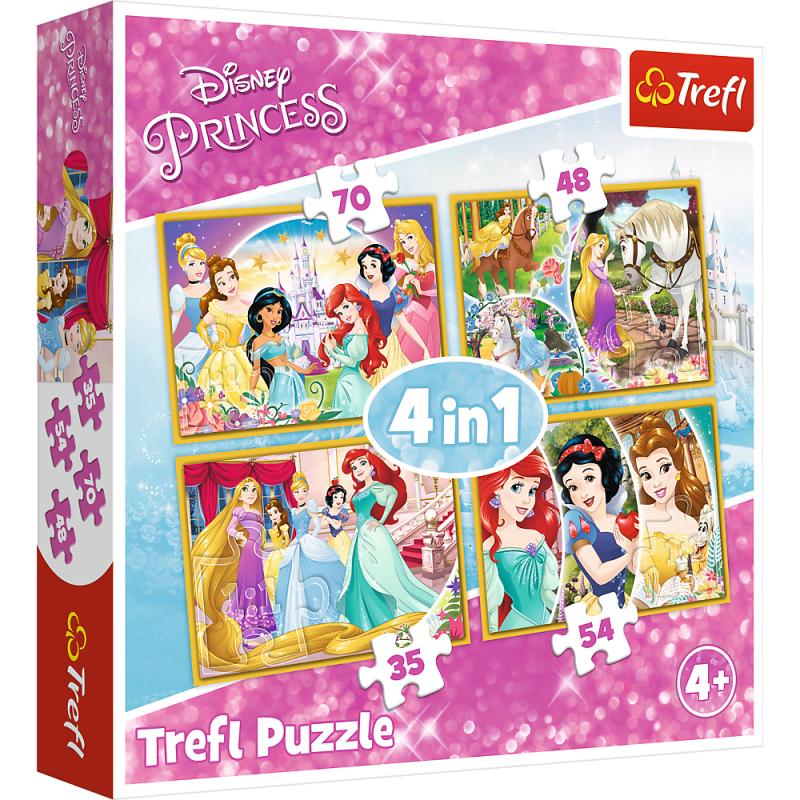 PUZZLE 4W1 TREFL RADOSNY DZIEŃ KSIĘŻNICZEK