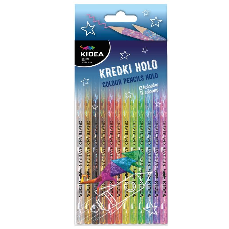 KREDKI HOLO 12 KOLORÓW KIDEA