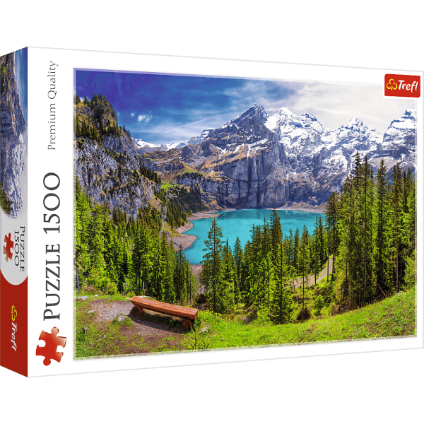 PUZZLE 1500 TREFL JEZIORO OESCHINEN ALPY SZWAJCARIA