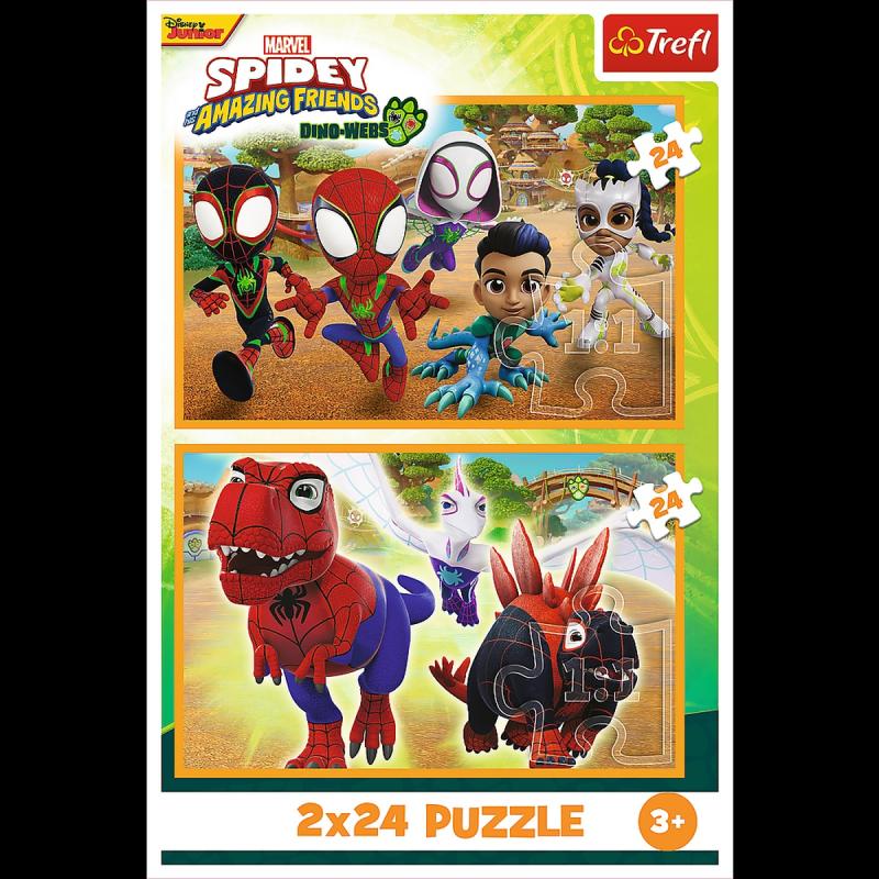 PUZZLE 2X24 TREFL SPIDEY I DINOZAUR