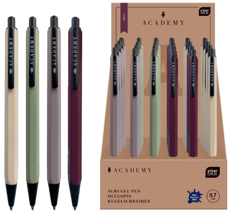 DŁUGOPIS AUTOMATYCZNY HEX ACADEMY METALOWY NIEBIESKI A/24
