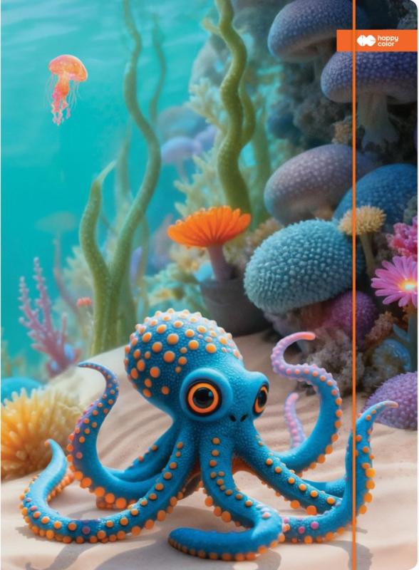 TECZKA Z GUMKĄ AQUA CUTIES OŚMIORNICA KARTONOWA 24X31CM GDD