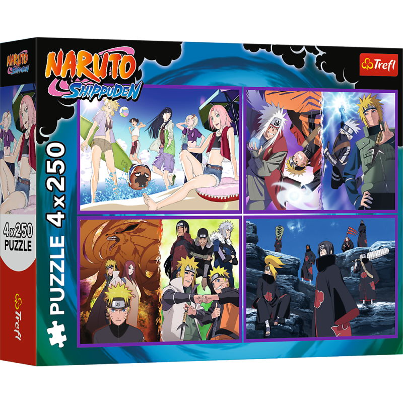 PUZZLE 4 x 250 TREFL 4x250 PRZYGODY NARUTO UZUMAKI