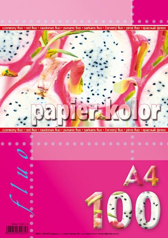 PAPIER KS.A4/100 CZERWONY FLUO KRESKA