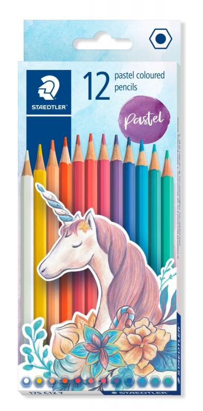 KREDKI 12 SZEŚCIOKĄTNE PASTEL