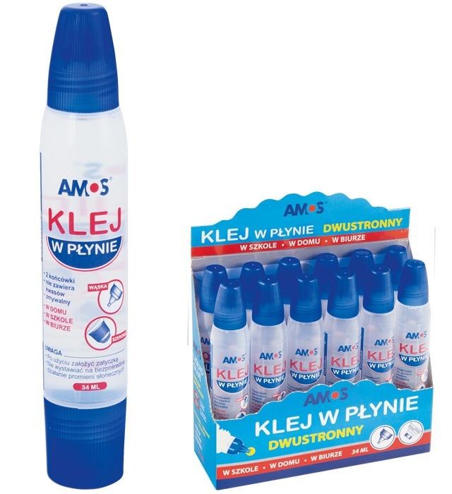 KLEJ W PŁYNIE DWUSTRONNY 34ML AMOS