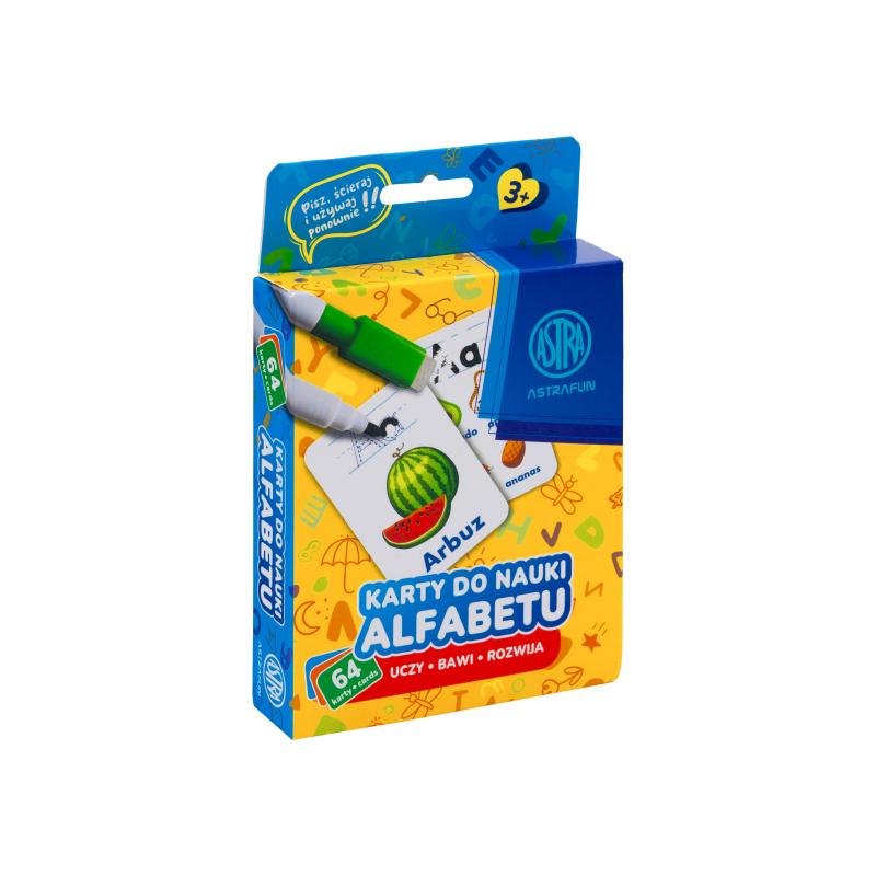 KARTY EDUKACYJNE PISZ I ŚCIERAJ ASTRAFUN - DO NAUKI ALFABETU, LICZENIA