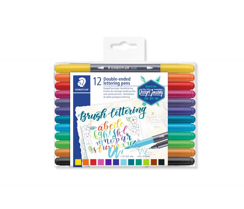 PISAK 12 DWUSTRONNY BRUSH LETTERING 1-6 i 0,5-0,8MM ST
