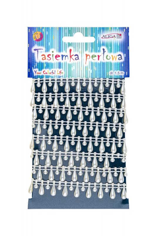 TASIEMKA PERŁOWA WSP-5655, ROZM.PEREŁEK 1CM I 1,5CM, DŁ.1,5M