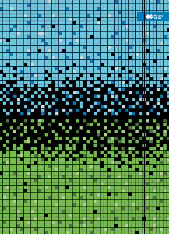 TECZKA Z GUMKĄ PIXI NIEBIESKO-ZIELONA 24X31CM GDD
