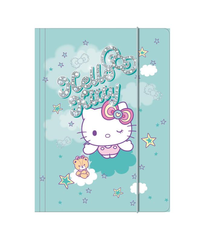 TECZKA KARTONOWA A4 Z GUMKĄ - WZÓR 2 - PINK 1 HELLO KITTY
