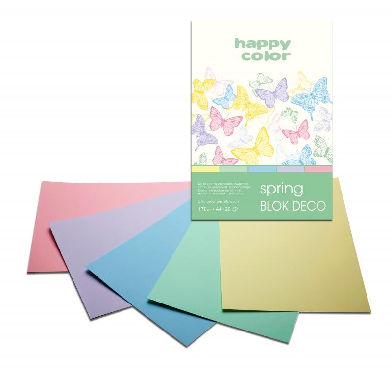 BLOK DECO A5/20 SPRING 5KOL 170G HAPPY COLOR