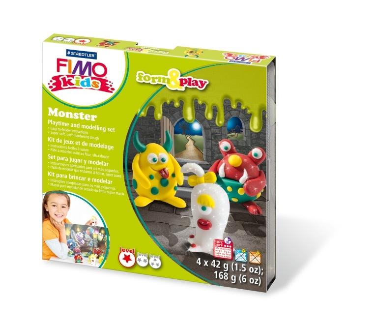 ZESTAW FIMO KIDS FORM&PLAY 4X42G DINOZAURY