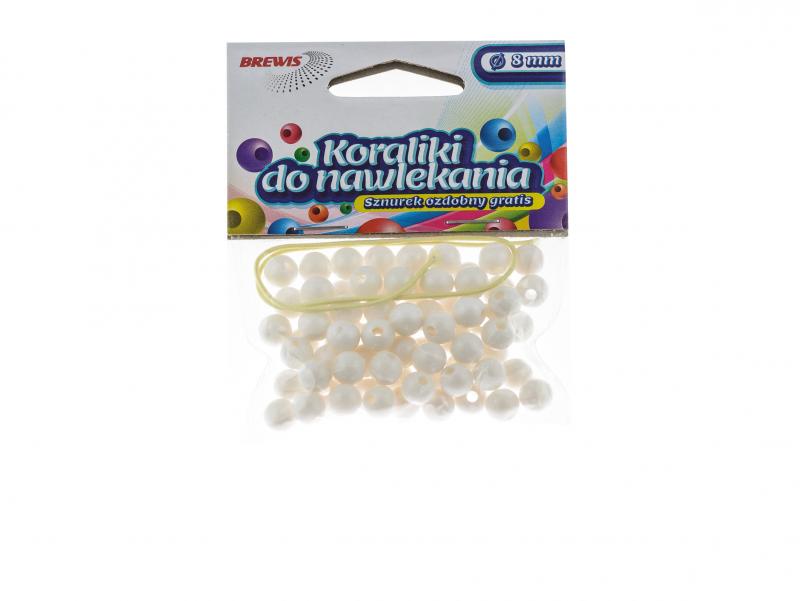 KORALIKI DO NAWLEKANIA 8MM BIAŁE BREWIS
