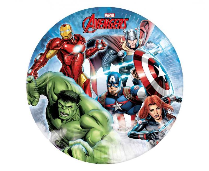 TALERZYKI PAPIEROWE AVENGERS INFINITY STONES 23CM A8