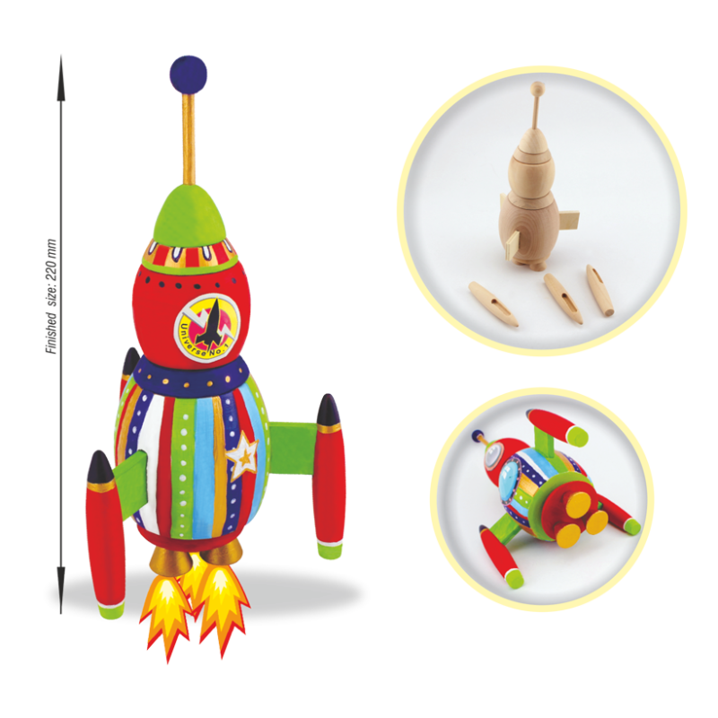 ZESTAW DREWNIANA SUPER RAKIETA KIDS CREATIVE