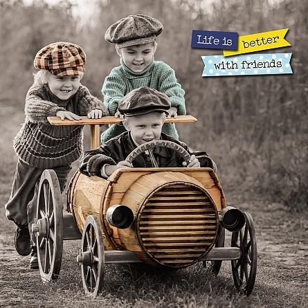 KARTKA HOLOGRAFICZNA 3D BOYS IN CAR