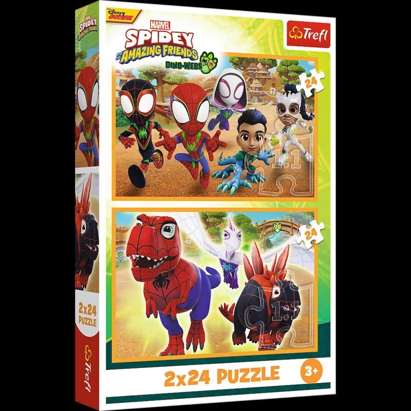 PUZZLE 2X24 TREFL SPIDEY I DINOZAUR