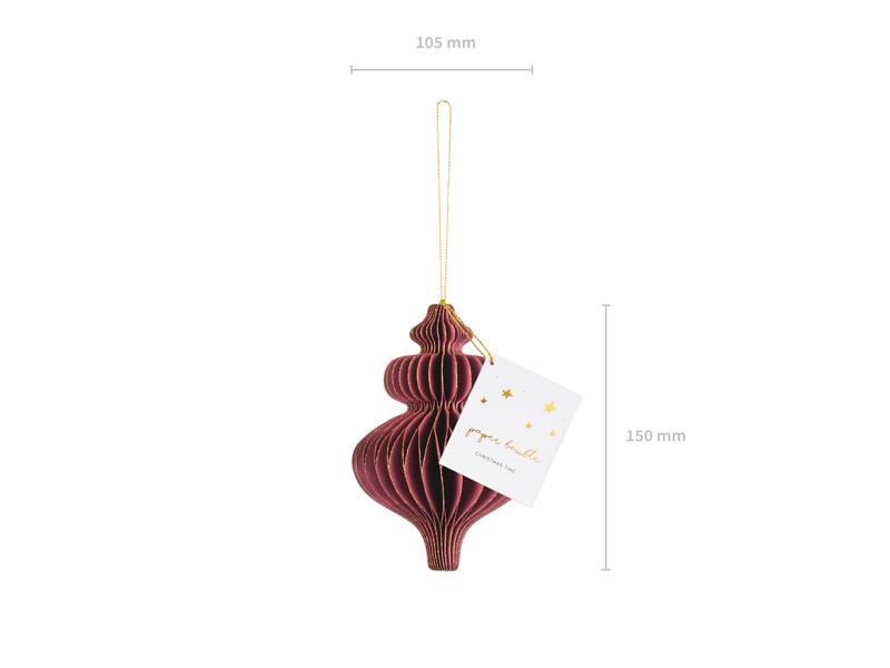 BOMBKA PAP.HONEYCOMB SOPELEK BURGUND 10X15CM