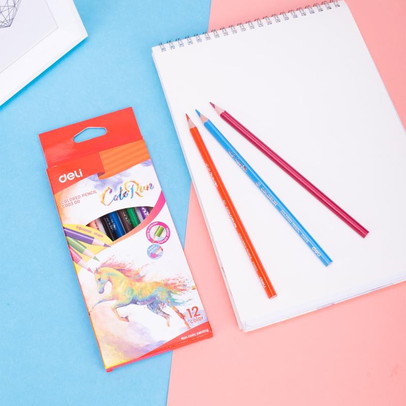 KREDKI 12 OŁÓWKOWE TRÓJKĄTNE COLORUN DELI