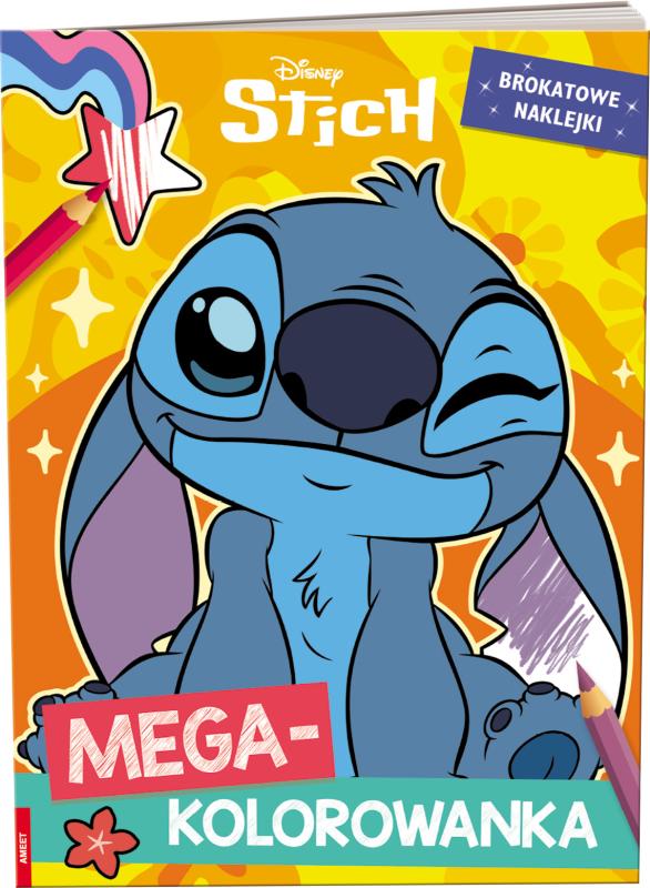 KSIĄŻECZKA DISNEY STICH. MEGAKOLOROWANKA. BROKATOWE NAKLEJKI