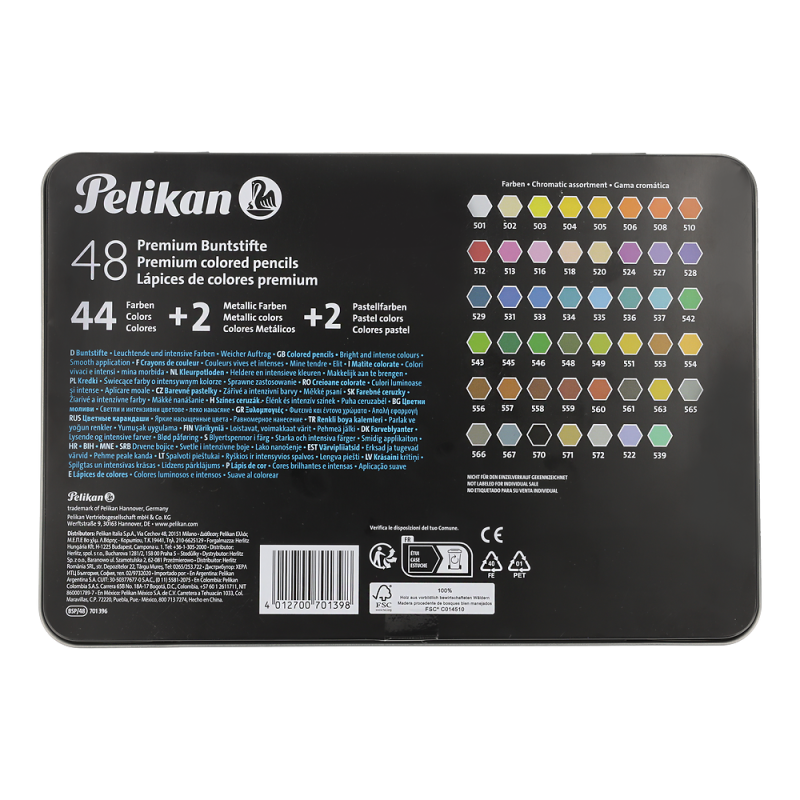 KREDKI 48 PELIKAN PREMIUM METALOWE ETUI