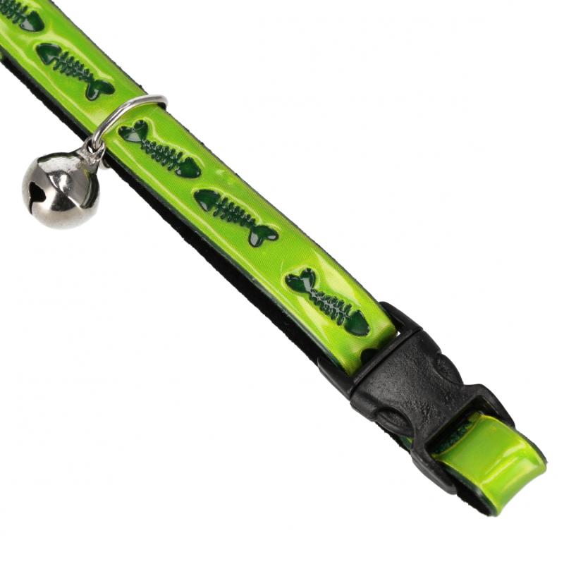 OBROŻA DLA KOTA ODBLASKOWA DZWONEK 1CM 19,5-31 TRIK48
