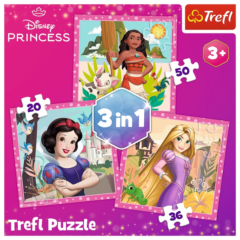 PUZZLE 3W1 TREFL PIĘKNE KWIATY PRINCESS