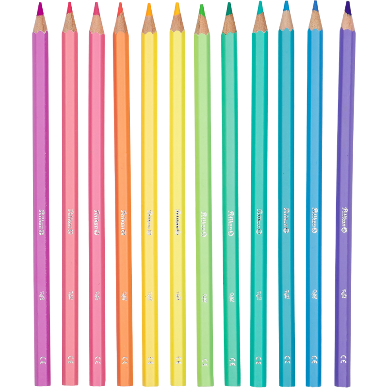 KREDKI 12 PELIKAN DREWNO PASTELL