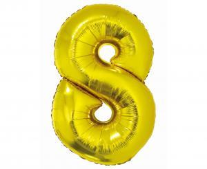 BALON FOLIOWY SMART CYFRA 8 ZŁOTA 76CM